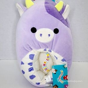 BUBBA 🐮 Purple & White Spotted Cow Adult Slippers Original Squishmallow ☆ NWT ☆